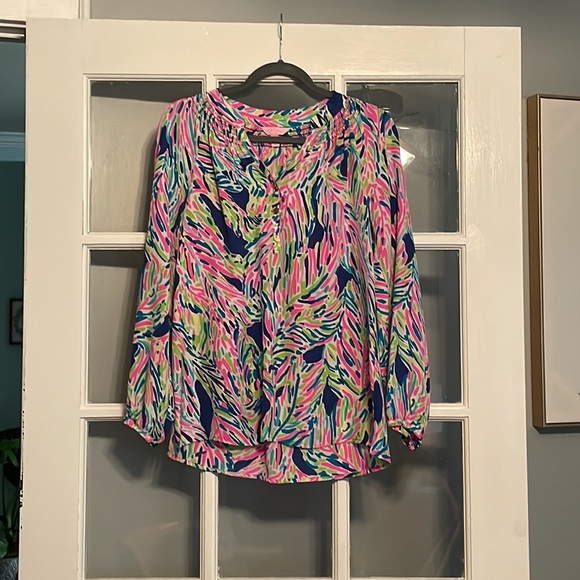 Lilly Pulitzer Elsa in Rare Indigo Palm Reader Small - Picture 2 of 6